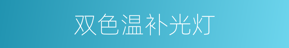 双色温补光灯的同义词
