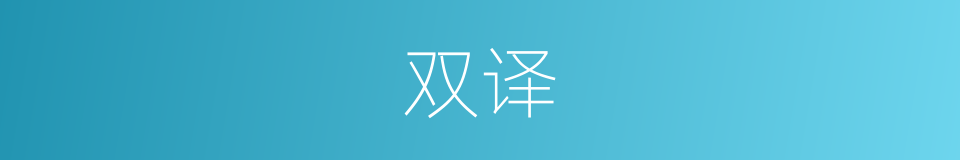 双译的意思