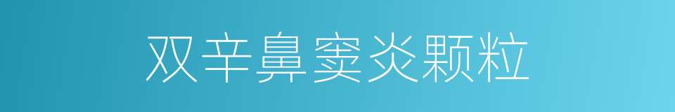 双辛鼻窦炎颗粒的同义词