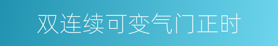 双连续可变气门正时的同义词