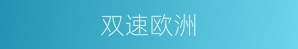 双速欧洲的同义词