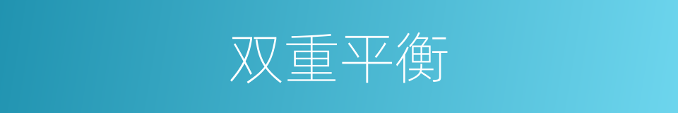 双重平衡的同义词