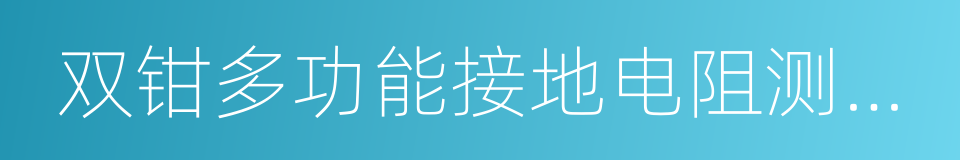 双钳多功能接地电阻测试仪的同义词