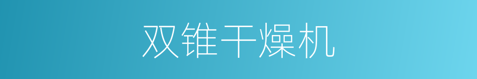 双锥干燥机的同义词
