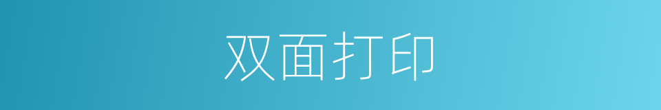 双面打印的同义词