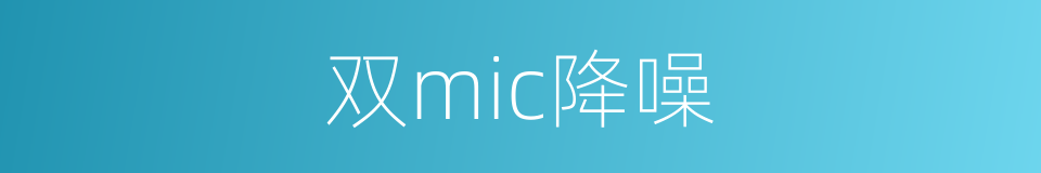 双mic降噪的同义词