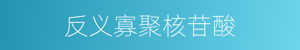 反义寡聚核苷酸的同义词
