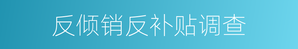 反倾销反补贴调查的同义词