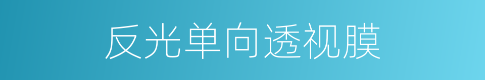 反光单向透视膜的同义词