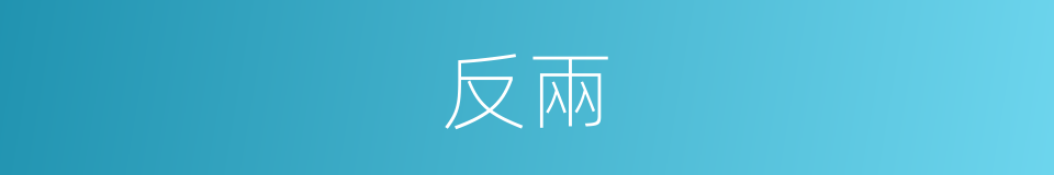 反兩的同義詞