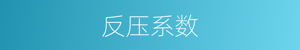 反压系数的同义词