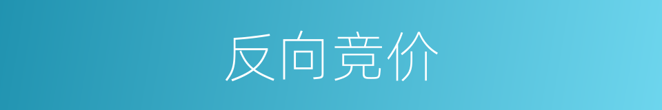 反向竞价的同义词