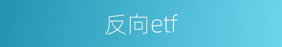 反向etf的同义词