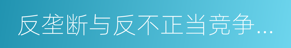 反垄断与反不正当竞争执法的同义词