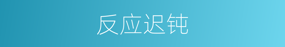 反应迟钝的同义词