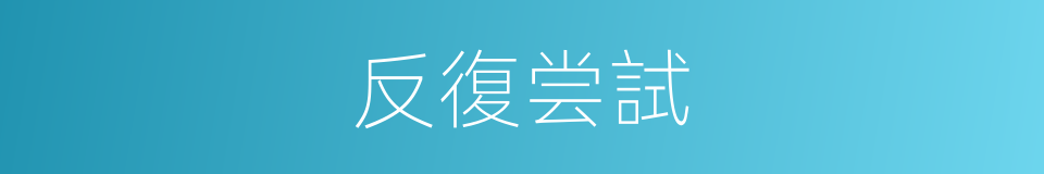 反復尝試的同義詞