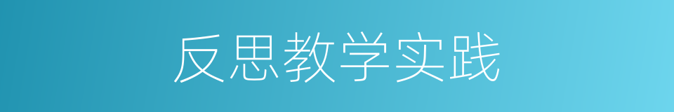 反思教学实践的同义词