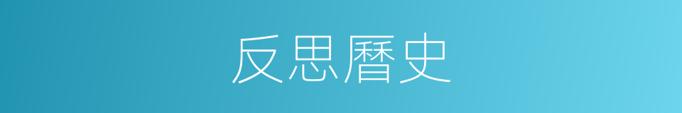 反思曆史的同義詞