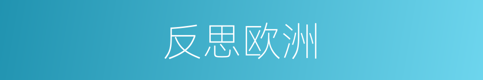 反思欧洲的同义词