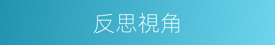 反思視角的同義詞