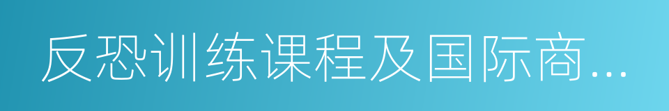 反恐训练课程及国际商务礼仪的同义词