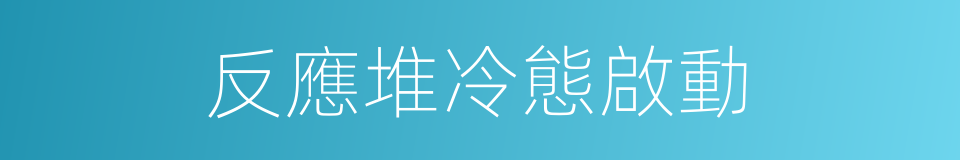 反應堆冷態啟動的同義詞