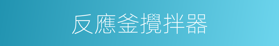 反應釜攪拌器的同義詞