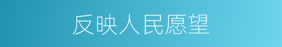 反映人民愿望的同义词