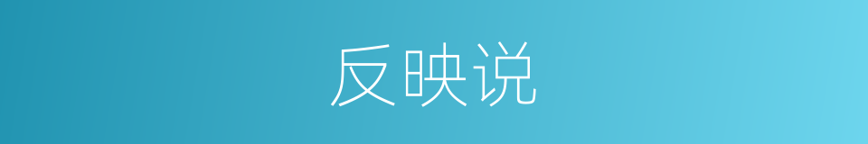 反映说的意思