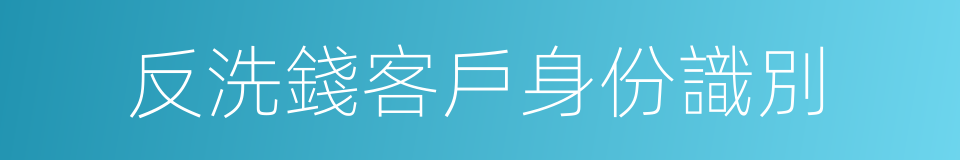 反洗錢客戶身份識別的同義詞