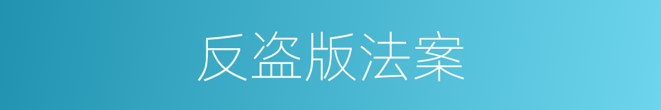 反盗版法案的同义词