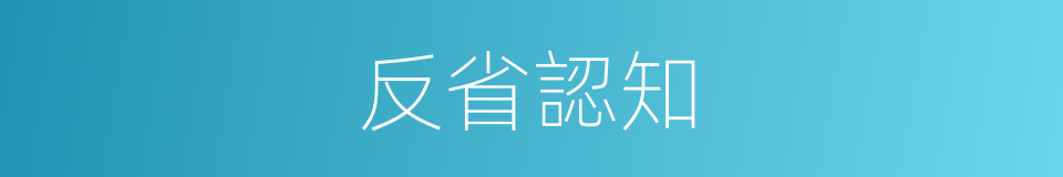 反省認知的同義詞