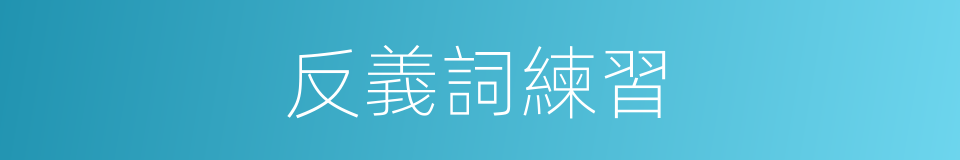 反義詞練習的同義詞