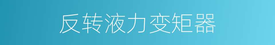 反转液力变矩器的同义词