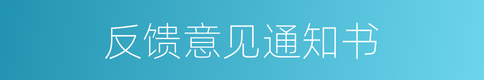 反馈意见通知书的同义词