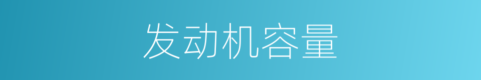 发动机容量的同义词