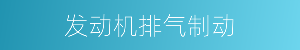 发动机排气制动的同义词