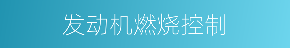 发动机燃烧控制的同义词