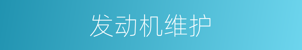 发动机维护的同义词