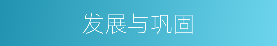 发展与巩固的同义词