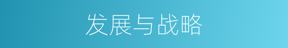 发展与战略的同义词