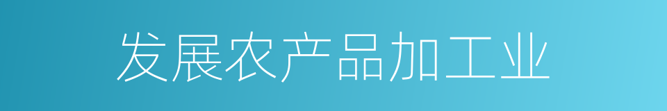 发展农产品加工业的同义词