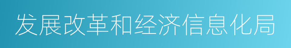 发展改革和经济信息化局的同义词