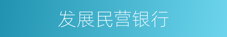 发展民营银行的同义词