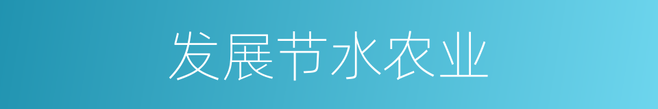 发展节水农业的同义词