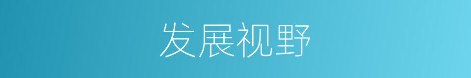 发展视野的同义词