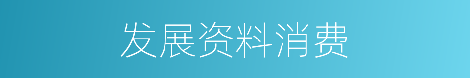 发展资料消费的同义词