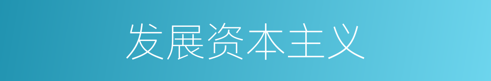 发展资本主义的同义词
