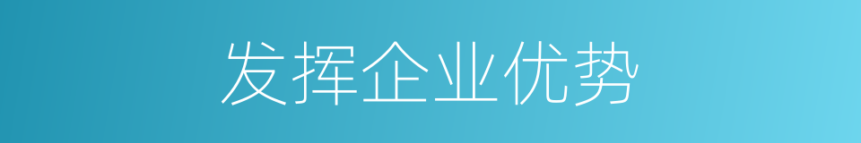 发挥企业优势的同义词