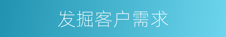 发掘客户需求的同义词
